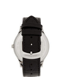 Мужские черные кожаные часы от Salvatore Ferragamo