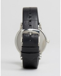 Мужские черные кожаные часы от Emporio Armani