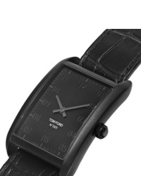 Мужские черные кожаные часы от Tom Ford Timepieces