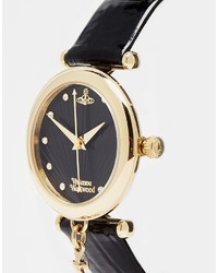 Женские черные кожаные часы от Vivienne Westwood