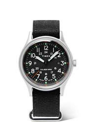 Мужские черные кожаные часы от Timex
