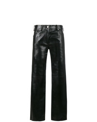 Черные кожаные широкие брюки от Calvin Klein 205W39nyc
