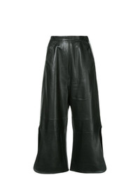 Черные кожаные широкие брюки от Ellery