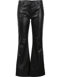 Черные кожаные широкие брюки от Natasha Zinko
