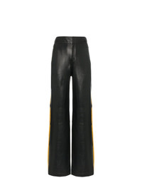 Черные кожаные широкие брюки от Skiim