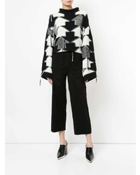 Черные кожаные широкие брюки от Sylvie Schimmel