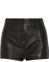 Женские черные кожаные шорты от Balmain