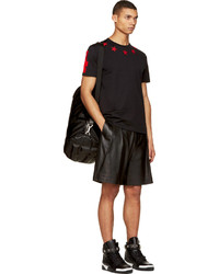 Мужские черные кожаные шорты от Givenchy