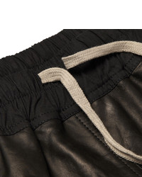 Мужские черные кожаные шорты от Rick Owens