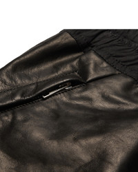 Мужские черные кожаные шорты от Rick Owens