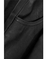 Женские черные кожаные шорты от Maje