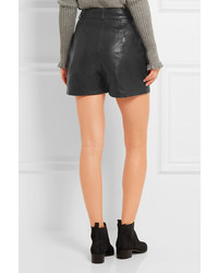 Женские черные кожаные шорты от Maje