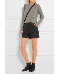 Женские черные кожаные шорты от Maje