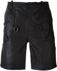 Мужские черные кожаные шорты от Marcelo Burlon County of Milan