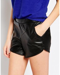 Женские черные кожаные шорты от Noisy May