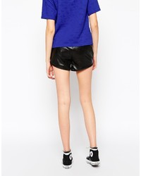 Женские черные кожаные шорты от Noisy May