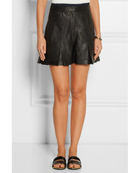 Женские черные кожаные шорты от Tibi