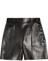 Женские черные кожаные шорты от Valentino