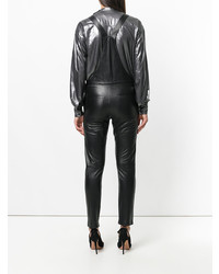 Черные кожаные штаны-комбинезон от Carolina Ritzler
