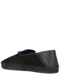 Мужские черные кожаные эспадрильи от Fendi