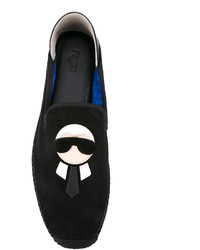 Мужские черные кожаные эспадрильи от Fendi