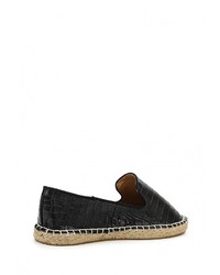 Женские черные кожаные эспадрильи от Coco Perla