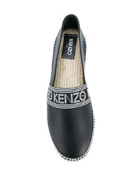 Мужские черные кожаные эспадрильи от Kenzo