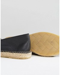 Женские черные кожаные эспадрильи от Pieces