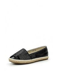 Женские черные кожаные эспадрильи от Mada-Emme