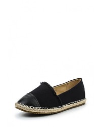 Женские черные кожаные эспадрильи от Queen Vivi