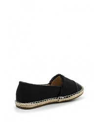 Женские черные кожаные эспадрильи от Queen Vivi