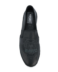 Мужские черные кожаные эспадрильи от Kenzo