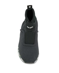 Мужские черные кроссовки из плотной ткани от Diesel