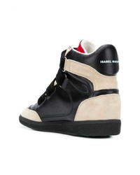 Черные кроссовки на танкетке от Isabel Marant