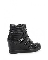 Черные кроссовки на танкетке от Burlesque