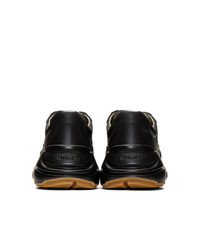 Мужские черные кроссовки с принтом от Gucci