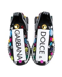 Женские черные кроссовки с принтом от Dolce & Gabbana