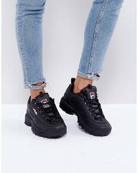 Женские черные кроссовки от Fila
