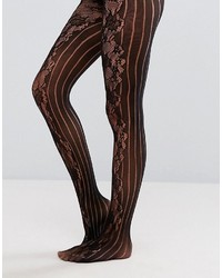 Черные кружевные колготки