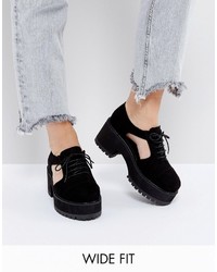 Женские черные кружевные массивные туфли на шнуровке от Asos