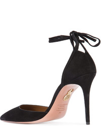 Черные кружевные туфли от Aquazzura