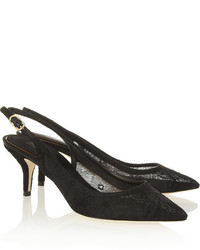 Черные кружевные туфли от Dolce & Gabbana