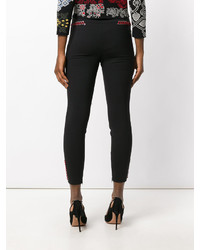 Черные кружевные узкие брюки от Alexander McQueen