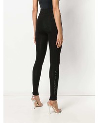 Черные леггинсы с украшением от Philipp Plein