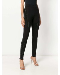 Черные леггинсы с украшением от Philipp Plein