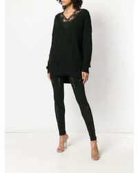 Черные леггинсы с украшением от Philipp Plein