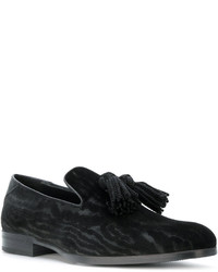 Черные лоферы с кисточками от Jimmy Choo