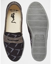 Мужские черные лоферы от Religion