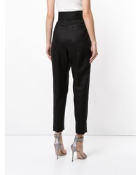 Женские черные льняные брюки-галифе от Bambah