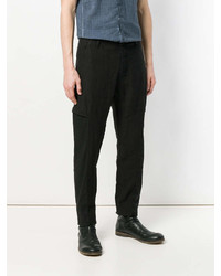 Черные льняные брюки чинос